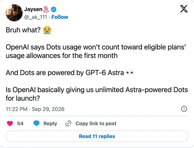 Capture of the post by @_ak_111 on 30 Sep 2026
